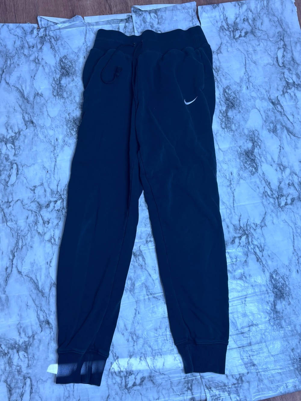 Nike Black Jogger Sweatpants joggers fit White Swoosh size small loungewear - Picture 3 of 8